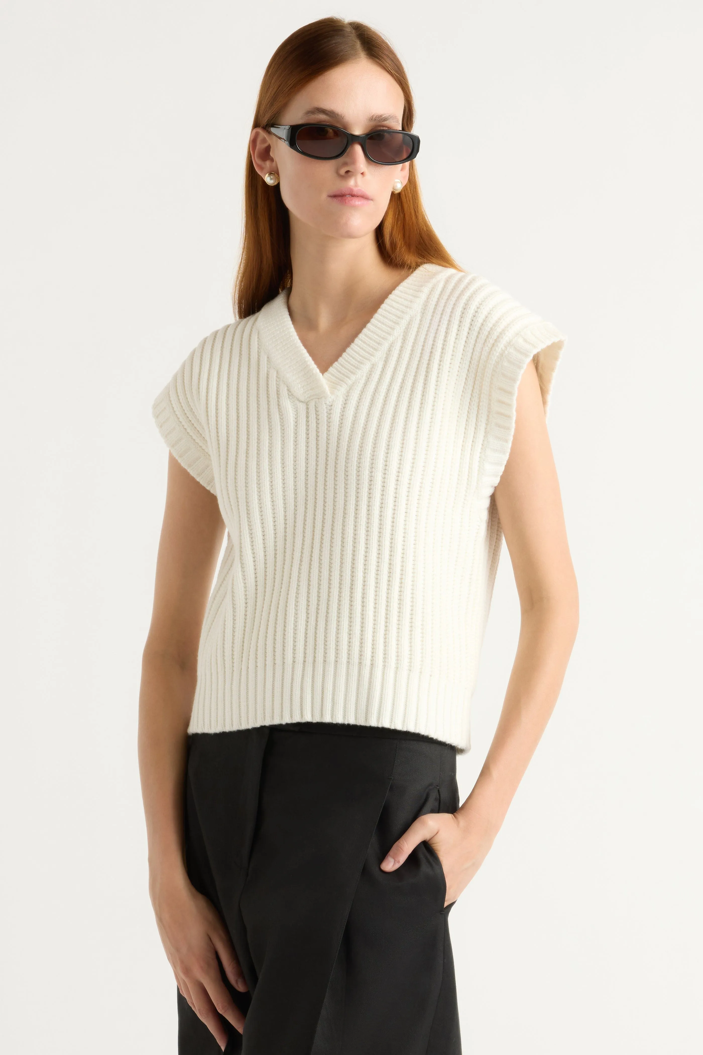 Nicola Organic Cotton Sweater Vest Warm Layering