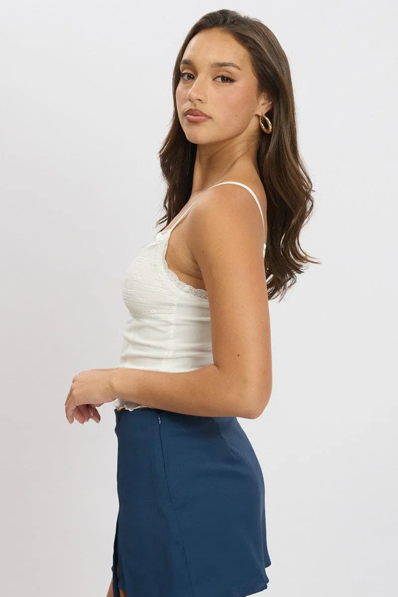 MoistureControl Lining White Cami Singlet Top Mesh