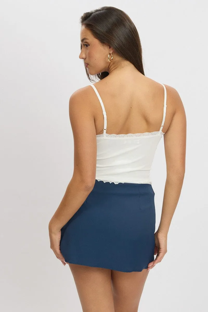 SweatAbsorbingTexture White Cami Singlet Top Mesh