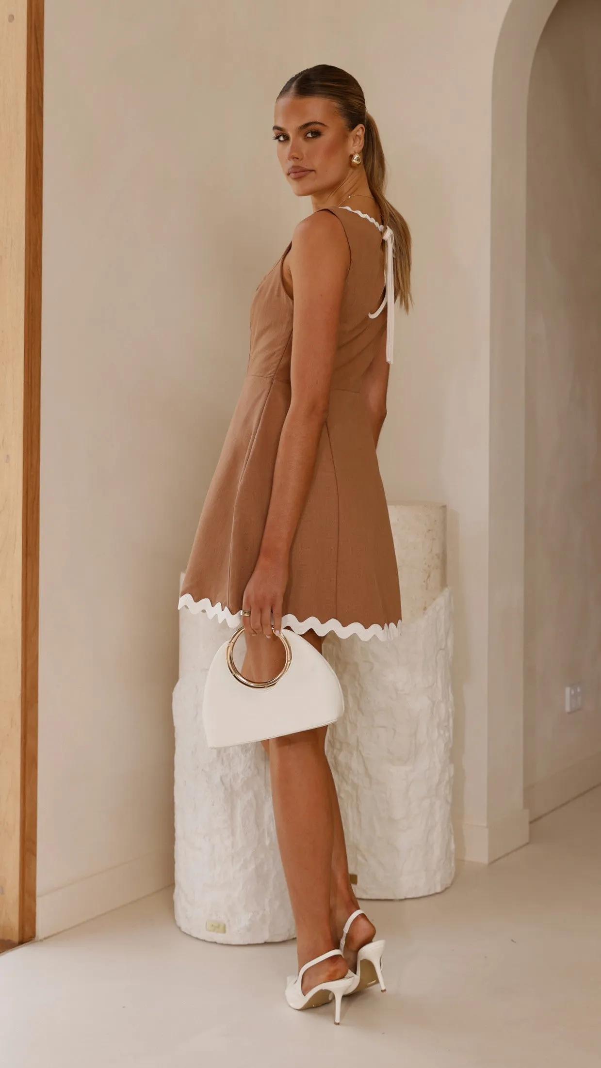 Charming Vibe Aceline Mini Dress - Mocha