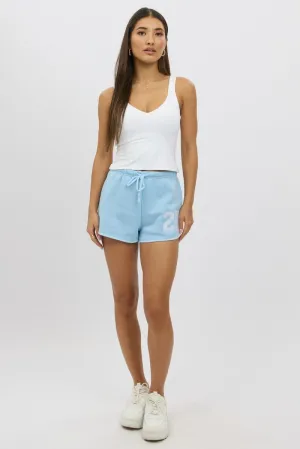 Blue Track Shorts Low Rise Smart Fit