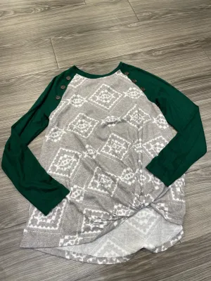 Sweatshirt Crewneck By Maurices In Green & Grey, Size: S VentilatedMesh Athletic Hoodie
