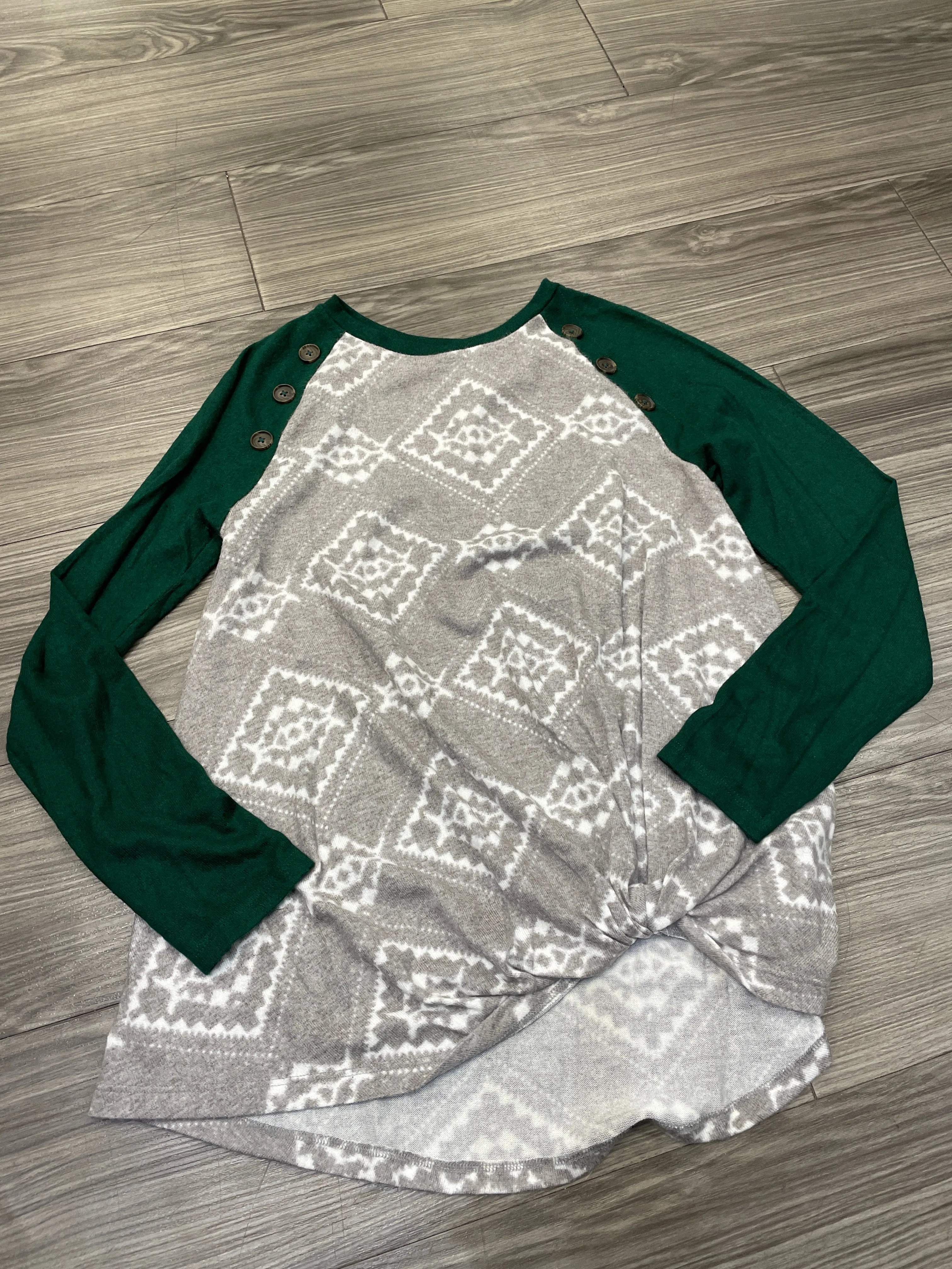 Sweatshirt Crewneck By Maurices In Green & Grey, Size: S VentilatedMesh Athletic Hoodie