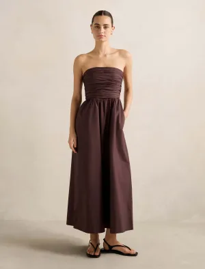 Matisse Ruched Cotton Halter Midi Dress Modern Edge