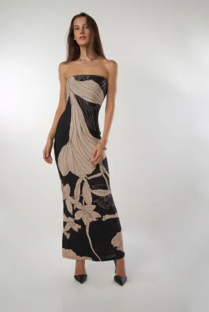 Winter Snow Robe maxi sans bretelles - CD4214E - (E-A16)