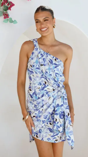 Stage Warm Glow Fresh Ariana Mini Dress - Blue/White Print