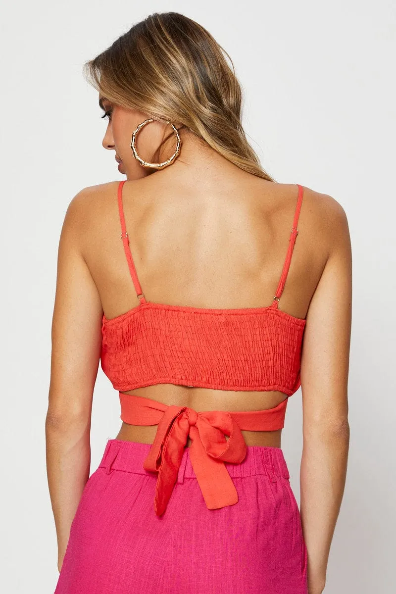 StaticFree Lining Red Singlet Sleeveless Crop