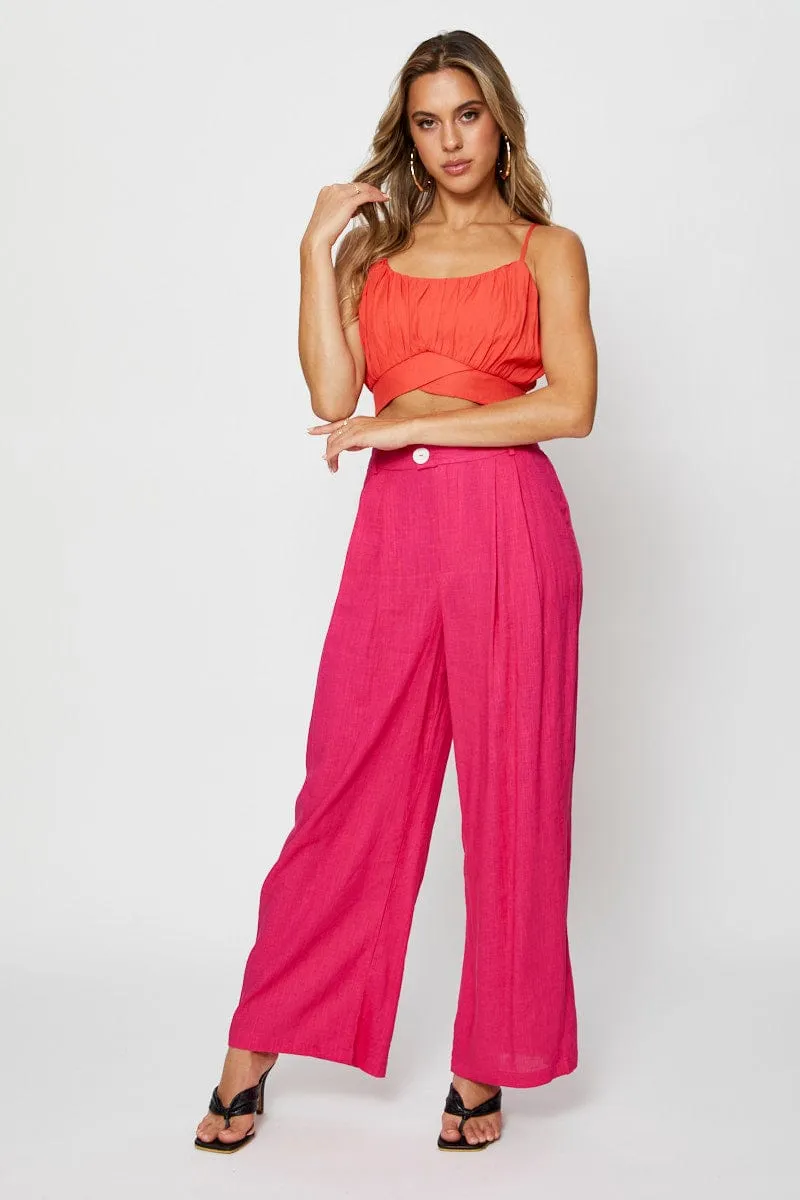 Red Singlet Sleeveless Crop french chic Winter Protection