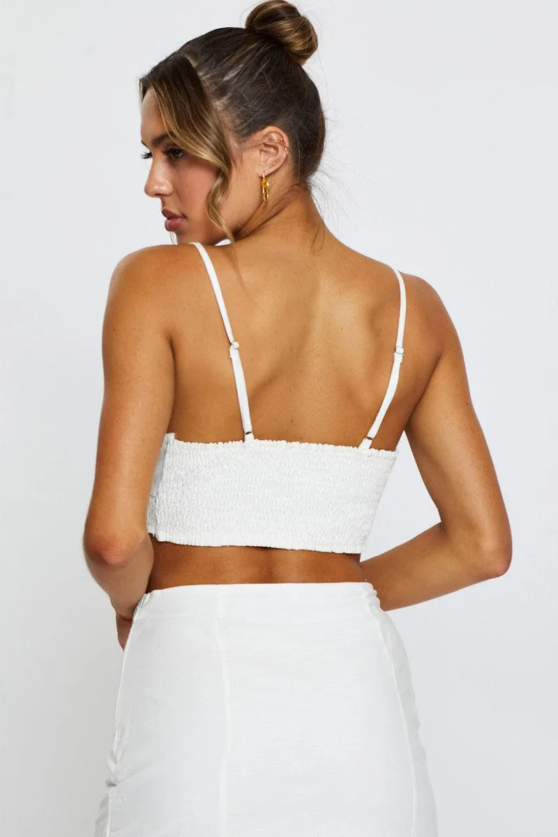 White Singlet Top Crop ZeroWaste Production Sporty Dress