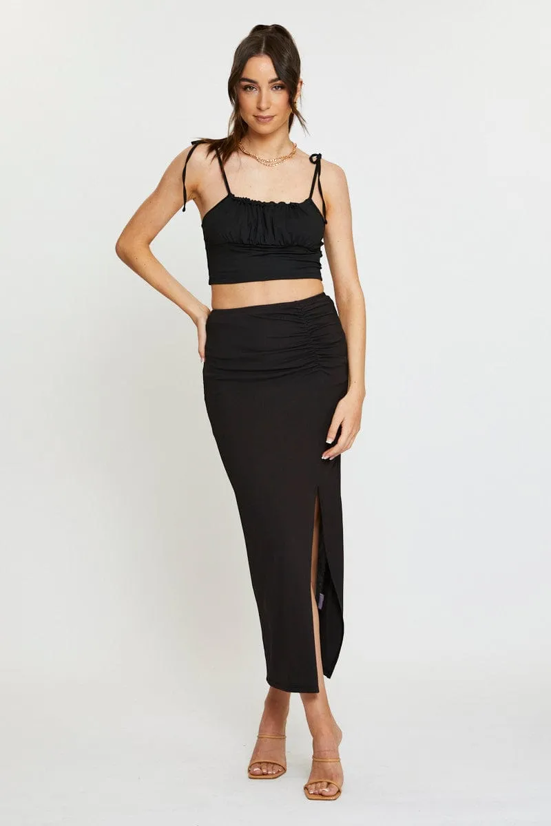 Farm Glow Practical Jacket Black Tie Shoulder Top Cami