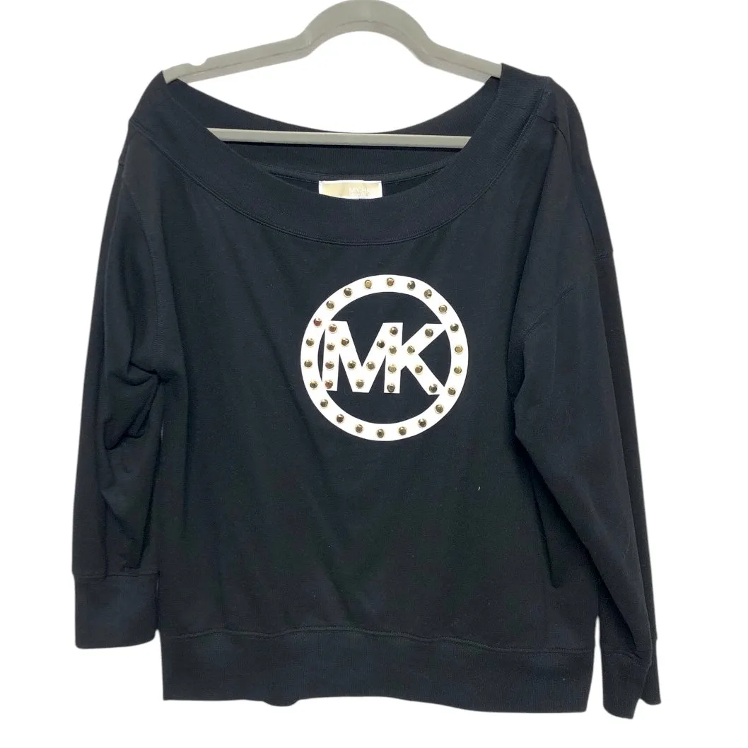 Sweatshirt Crewneck By Michael By Michael Kors In Black, Size:L Casual Sweatshirt