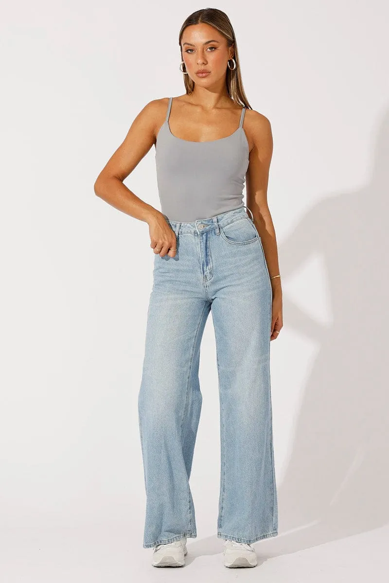 Grey Singlet Bodysuit Wonder Core