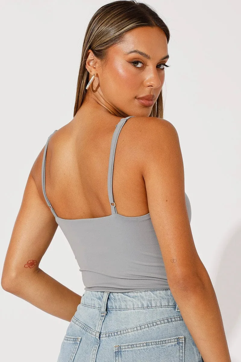 Grey Singlet Bodysuit Crown Fit