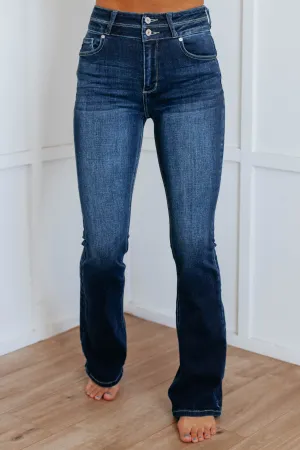 Crosshatch Stitching Artist Vibe Weekend Warrior Gym Ready Rylan KanCan Jeans - Dark Wash Relaxed Profile