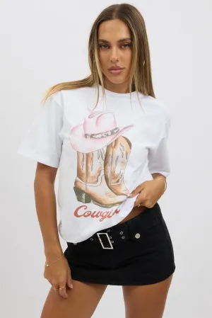 Timeless Fashion White Graphic Tee Short Sleeve