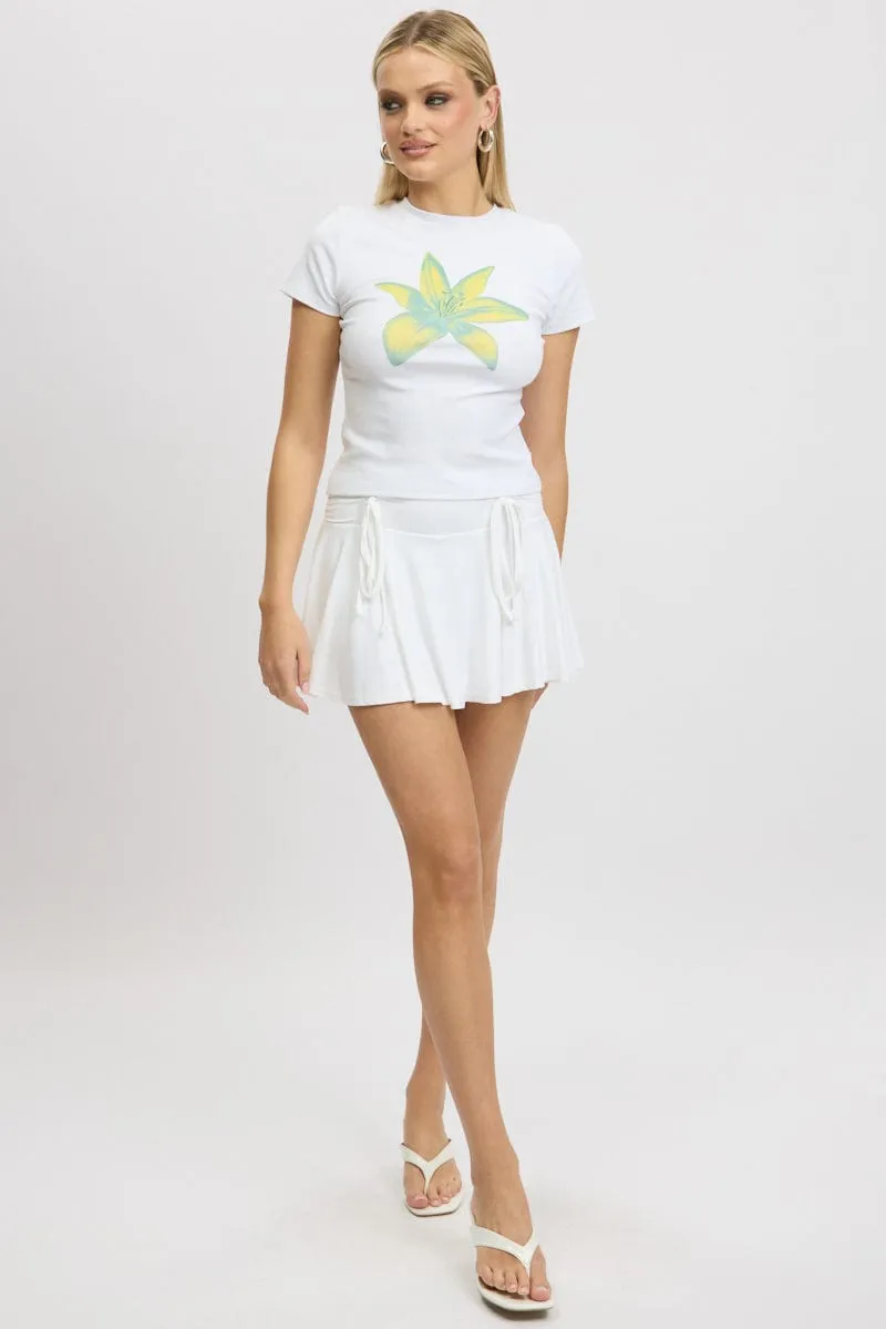 Timeless Comfort Chic Fit White Graphic Tee Short Sleeve
