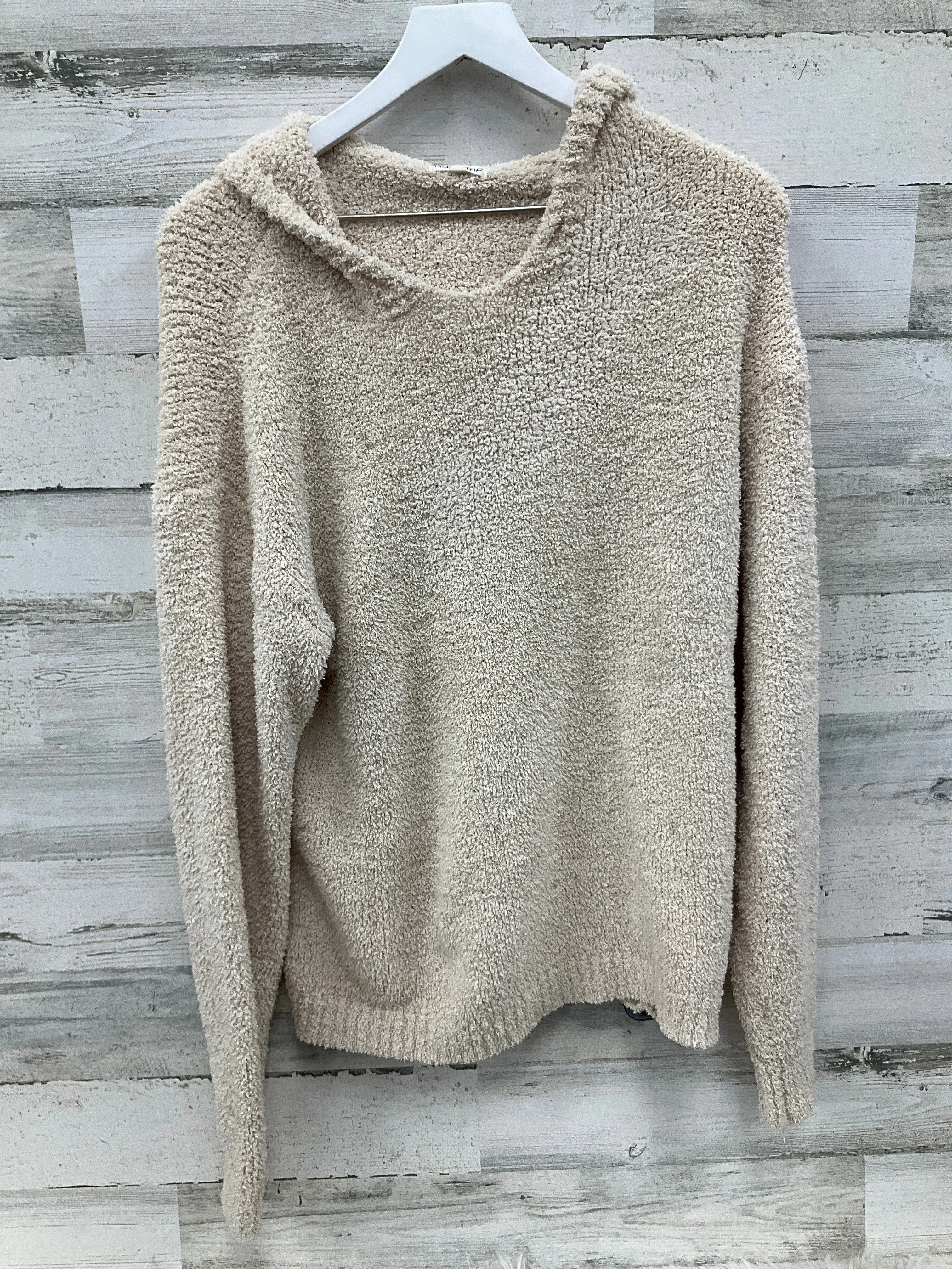 FourWayStretch Global Glow Sweatshirt Hoodie By Main Strip In Cream, Size: L