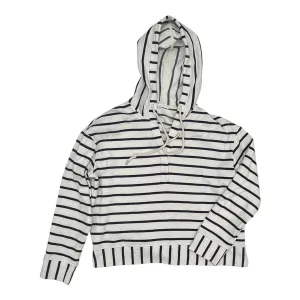 Sweatshirt Hoodie By Jane And Delancey In Blue & White, Size:S Flatlock stitching