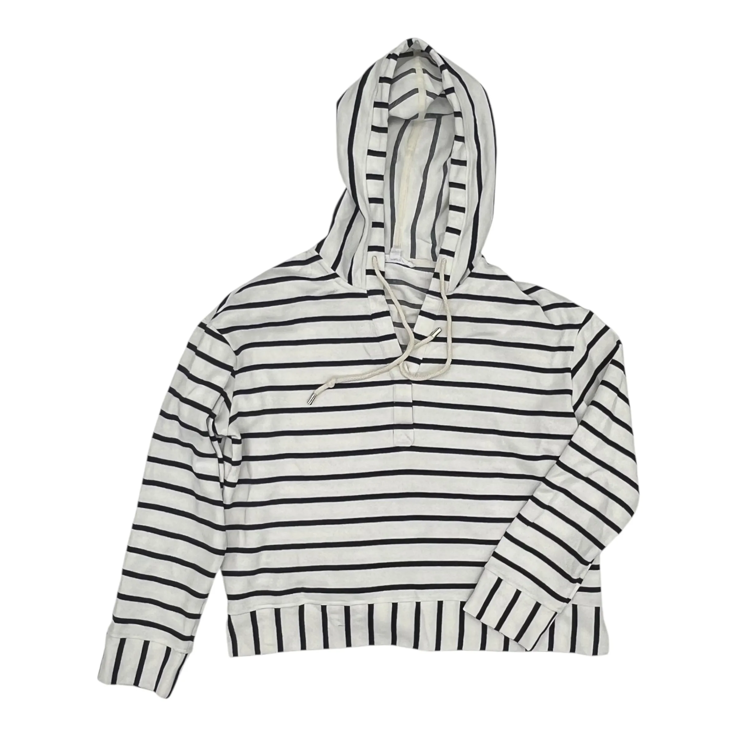 Sweatshirt Hoodie By Jane And Delancey In Blue & White, Size:S Flatlock stitching