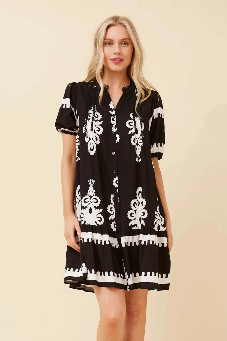 Tropical Glow Outdoor Jacket NIXA BORDER PRINT SHORT DRESS