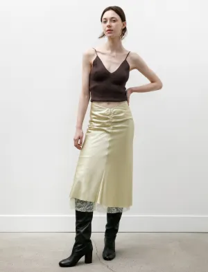 Satin Midi Skirt Vanilla Yellow Sustainable Fabric