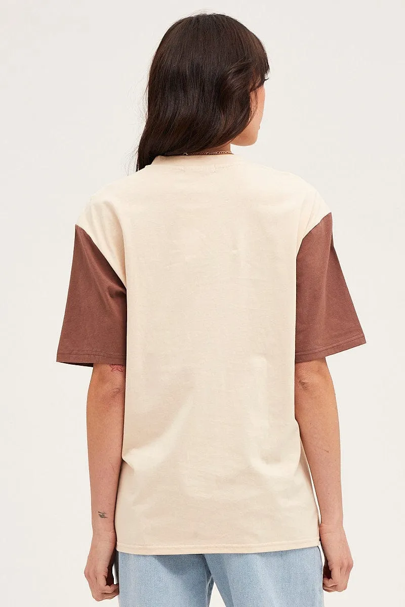 Stripe Short Sleeve Embroidered Tee Comfy and Soft Indoor clothing