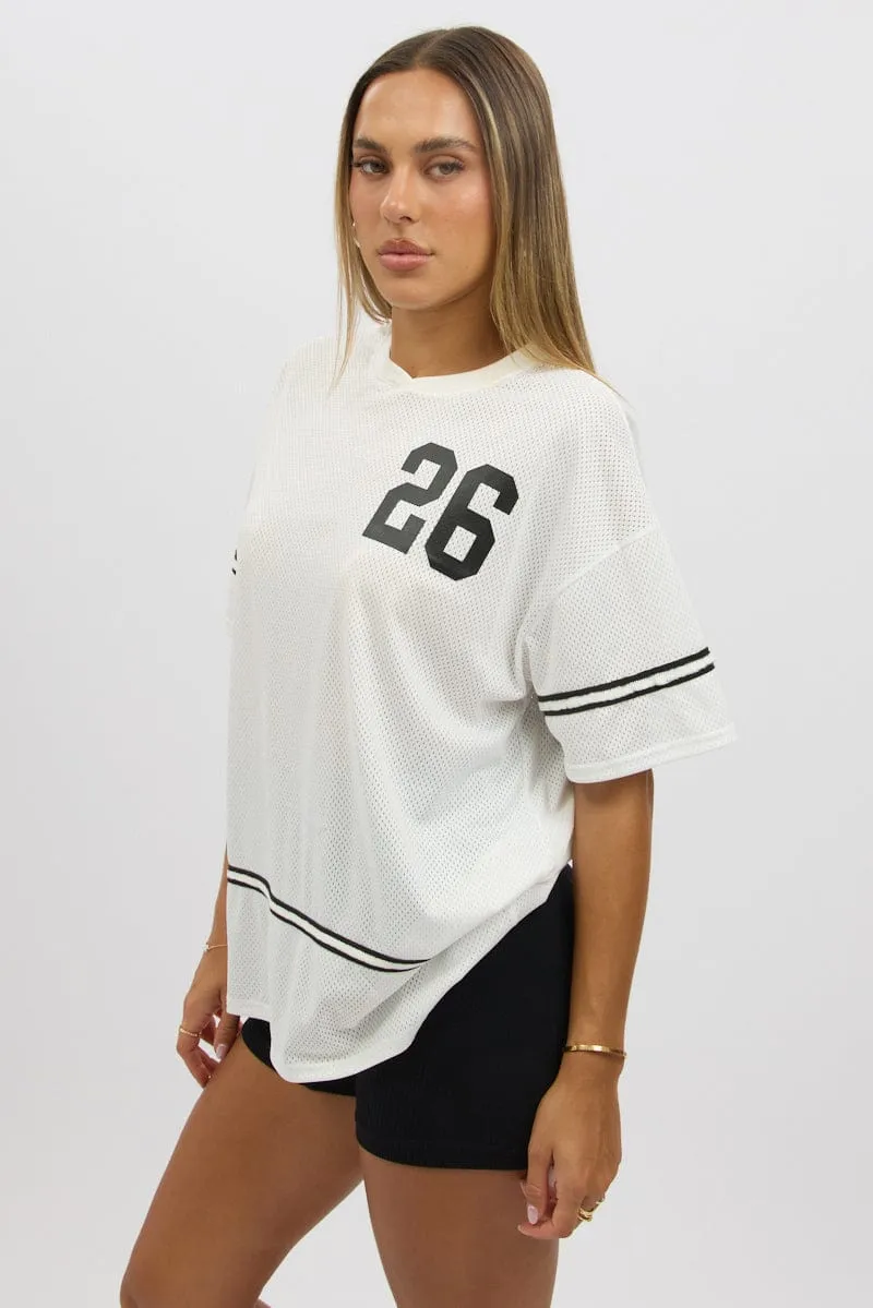 Easy Breath White Graphic Tee Short Sleeve
