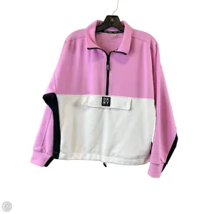 American Ease Smart Design Sweatshirt Collar By Dkny In Pink & White, Size: M