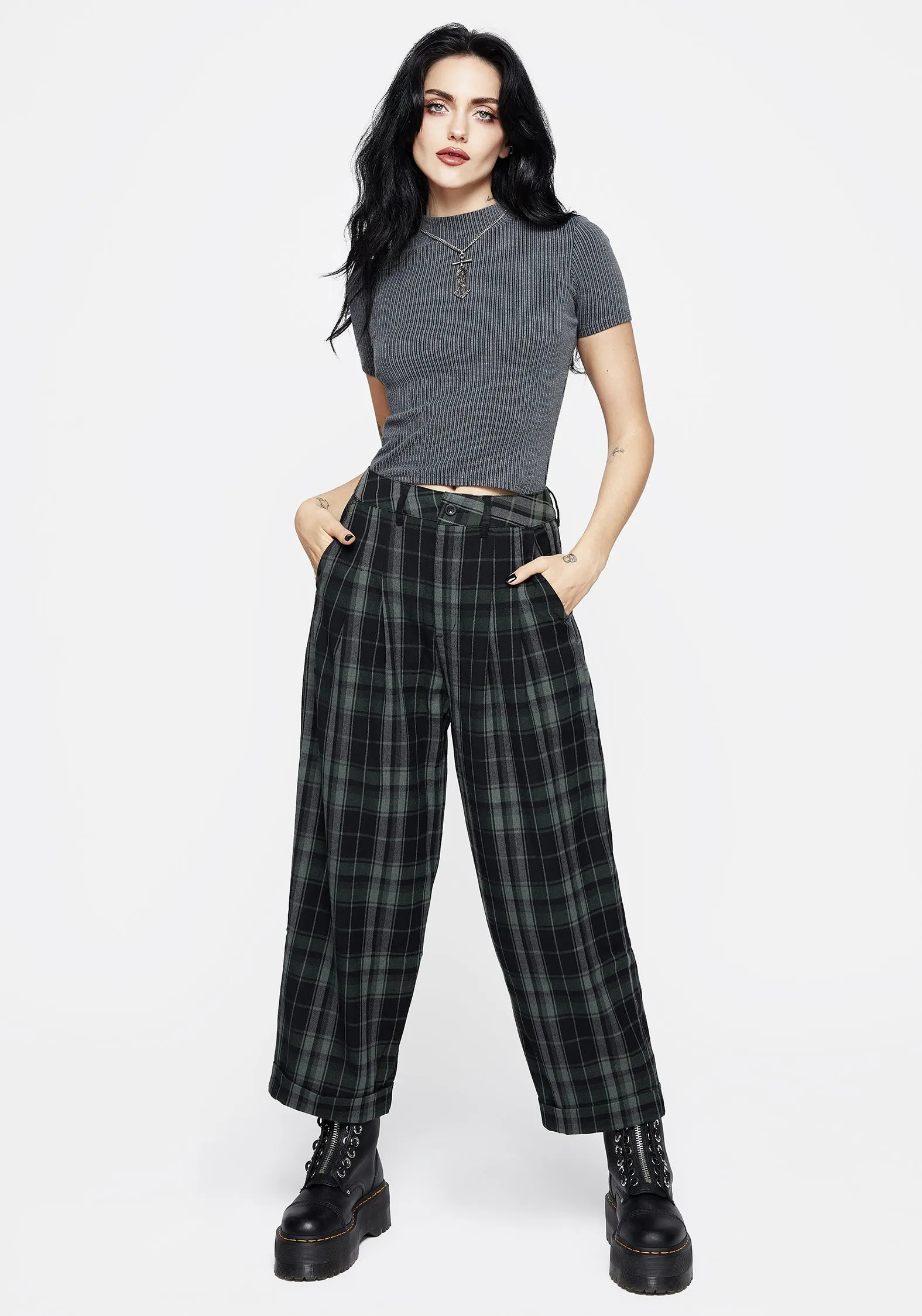 Anti Bacterial Treatment FourWayStretch Bittersweet Check Pants
