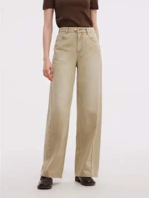 100% Cotton Denim Women Adjustable Waist Jeans Urban Look