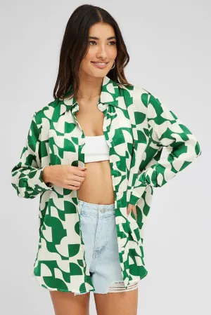 Green Abstract Shirt Long Sleeve temperature regulation