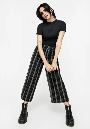 Clandestine Stripe Cotton-Blend Culottes Fashionable Appeal Shape Retention