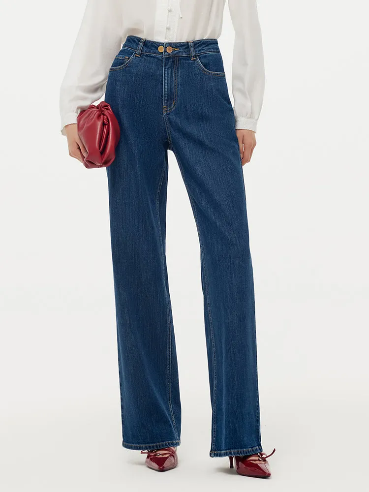 Denim Adjustable Waist Women Jeans Layer Staple