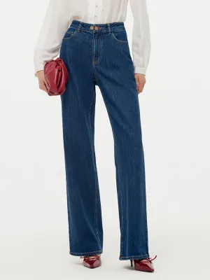 Denim Adjustable Waist Women Jeans Layer Staple