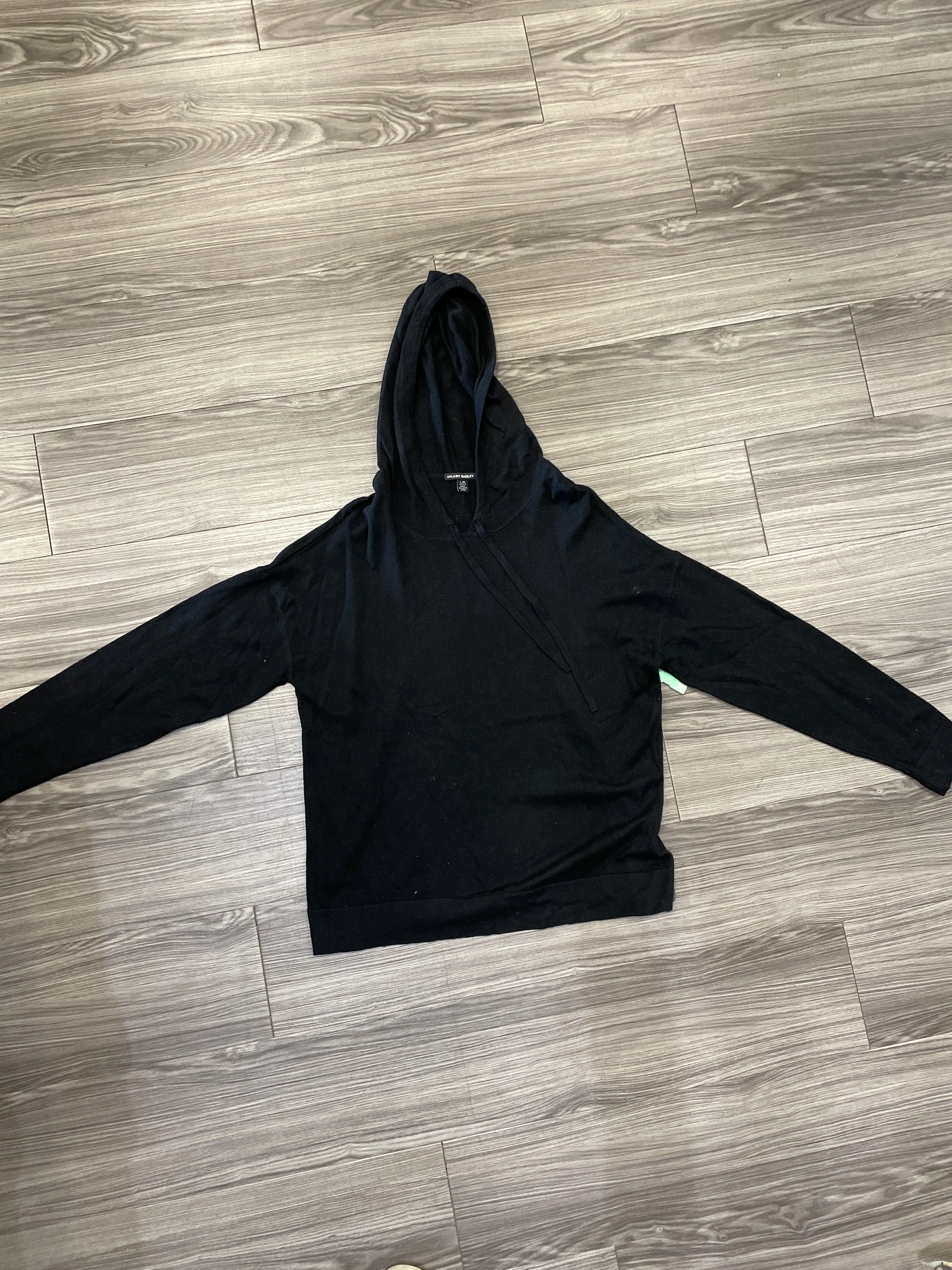 CompactFold Weatherproof Outerwear Black Sweatshirt Hoodie Hilary Radley, Size L