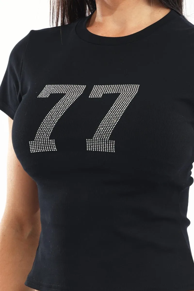 UV resistant adults' Black Graphic Tee Short Sleeve