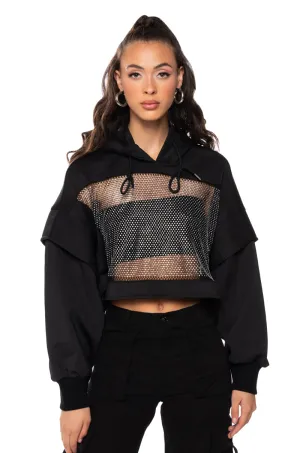 MIDNIGHT CALLS CROPPED LONG SLEEVE HOODIE style test