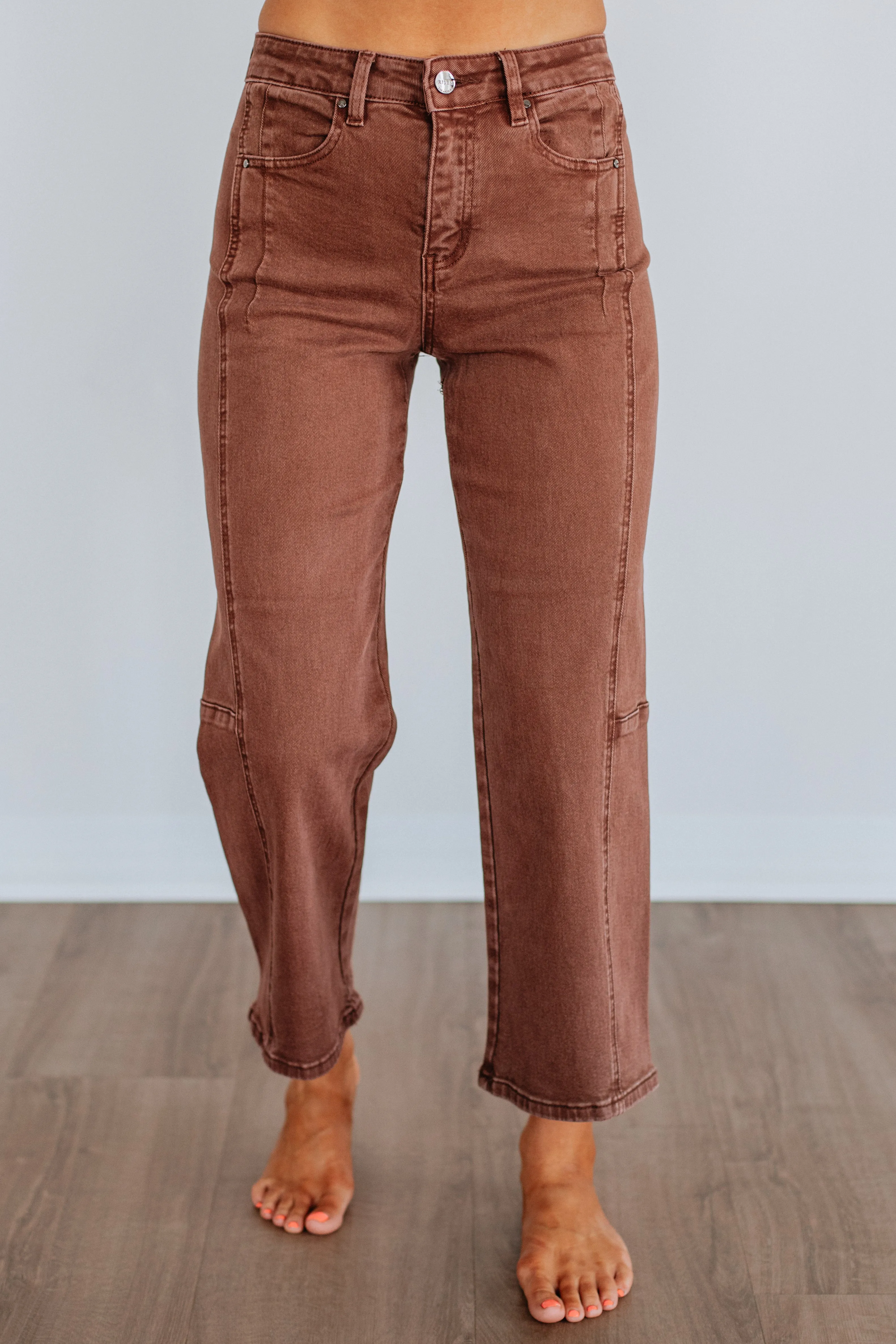 Neutral Base Crisp Flair Milan Risen Jeans - Espresso