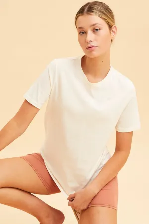 White Cotton T-Shirt Crew Neck Regular Fit Cotton Warm Outerwear