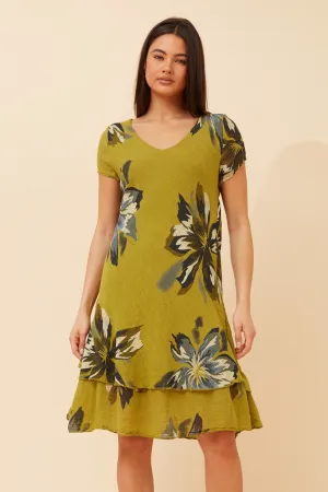 Quick Core ELECTRA FLORAL DOUBLE LAYERED DRESS
