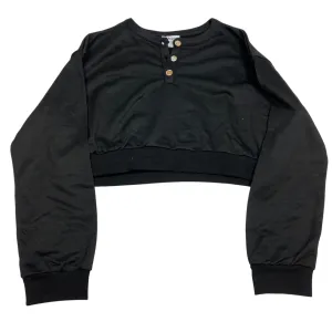 DoubleLayered Structure NonRestrictive Movement Sweatshirt Crewneck By Princess Polly In Black, Size: M