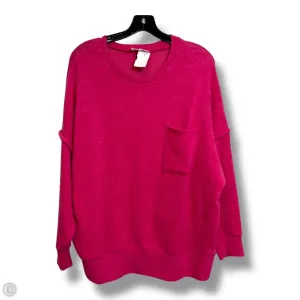 Sweatshirt Crewneck By Zenana Outfitters In Pink, Size: S Sporty Design Conscious Fashion