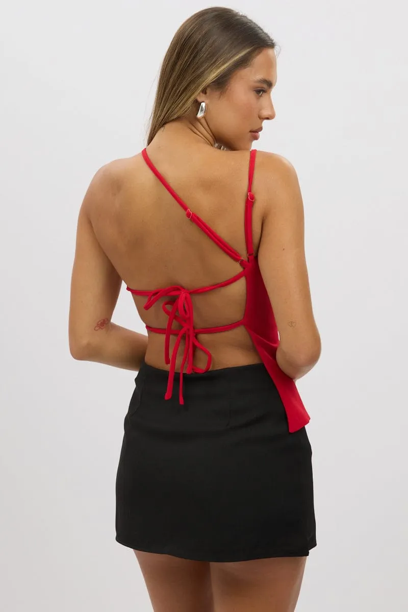 Red Singlet Top Backless Retro cool Cold Weather Outfit