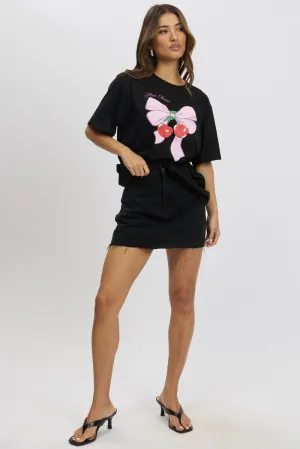 All-day Comfort Black Graphic Tee Short Sleeve