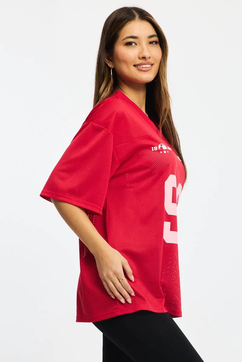 anniversary Red Sport Tee Short Sleeve