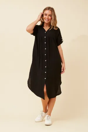 HAZELINA LINEN SHIRT DRESS Trendy Chic