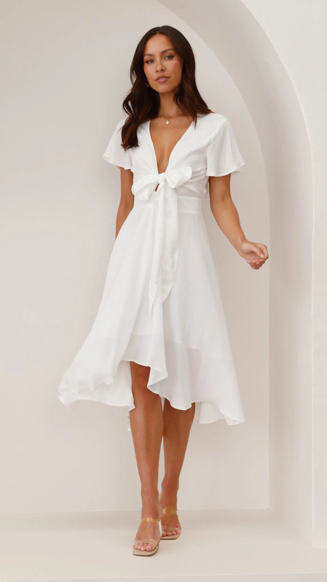 Effortless Wear Soft Texture Sunny Daze Dress - White