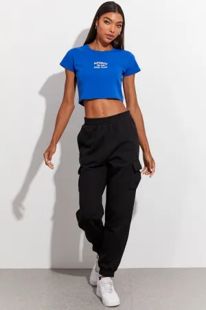 Timeless Look Wear Fade Resistant Dye Blue Graphic Top Short Sleeve