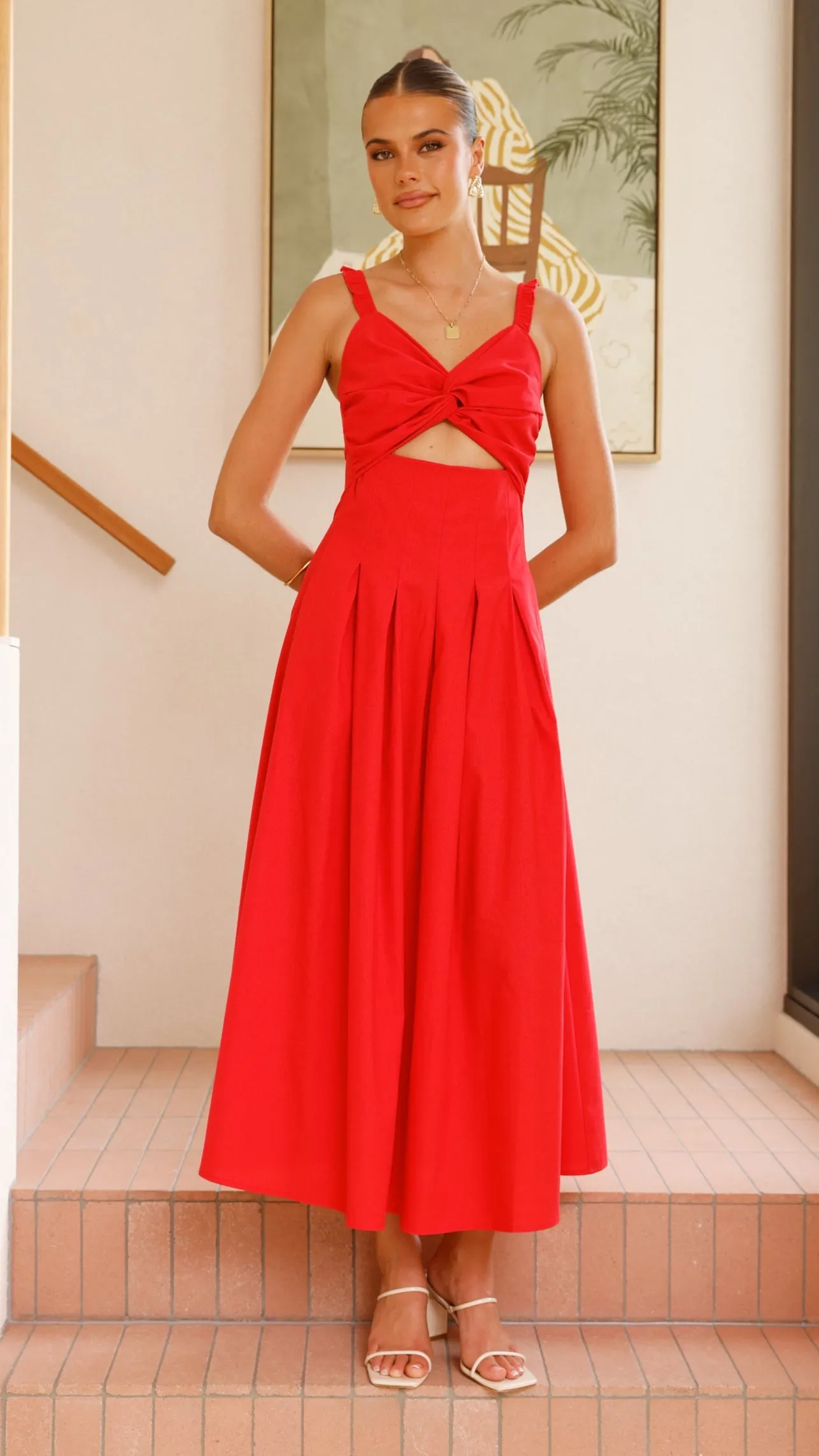 Bryce Maxi Dress - Red Diamond Shine Poetic Move