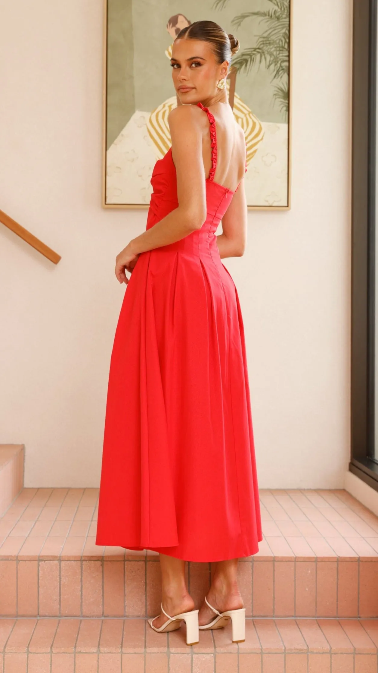 Fringe Glow Bryce Maxi Dress - Red